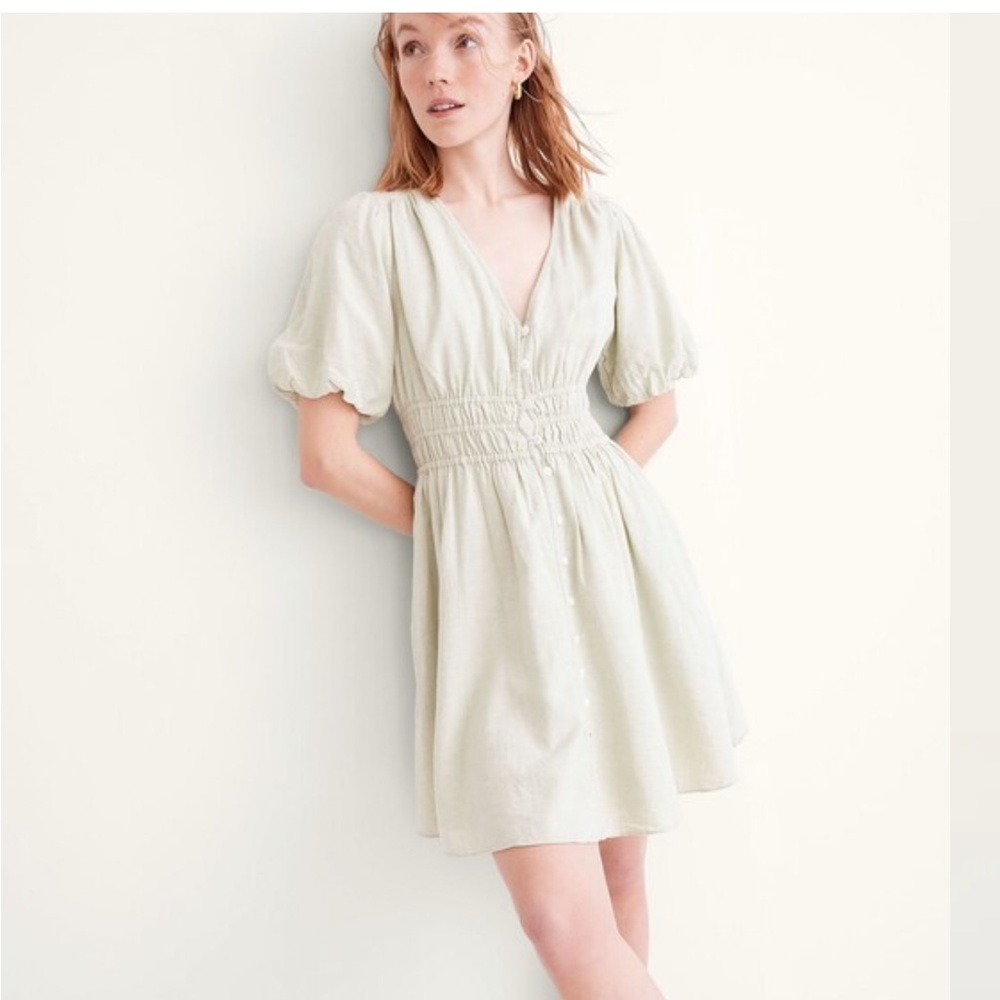 Madewell Linen Blend Sophia Mini Dress size M